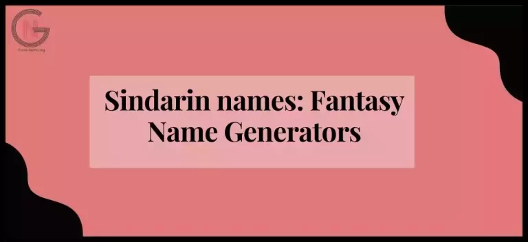 Sindarin names