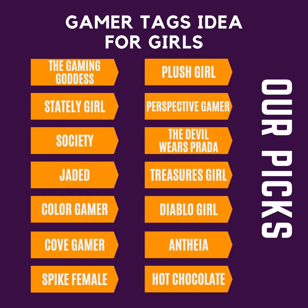 651+ Unique Gamer Tags Idea For Girls
