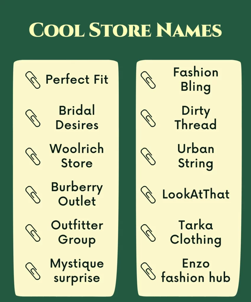Good Name 499+ Awesome, Unique & Stylish Clothing Shop Names Ideas