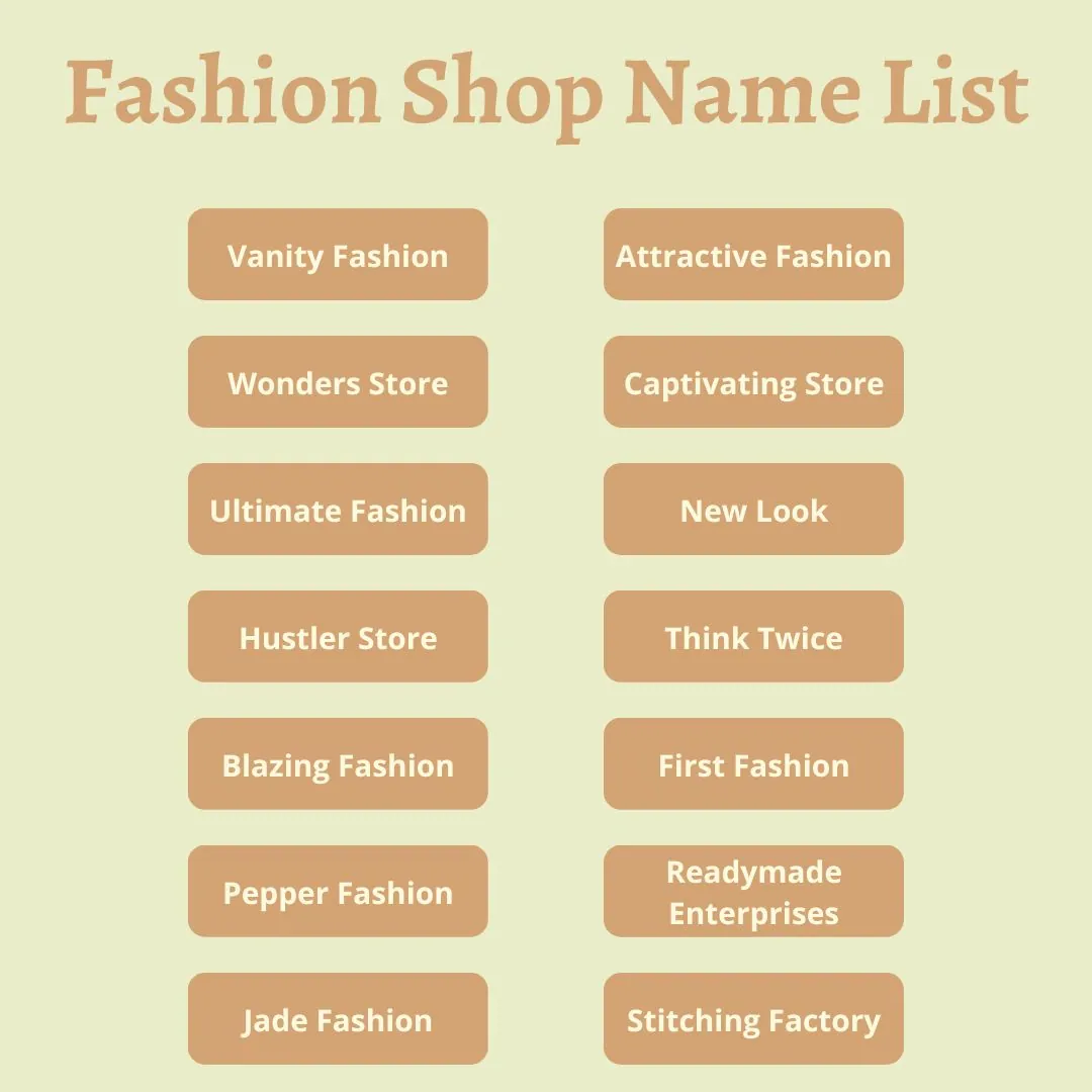 Fashion Names Ideas