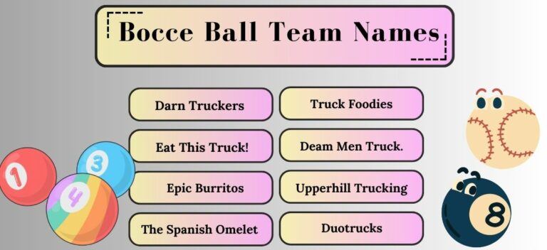 Bocce Ball Team Names